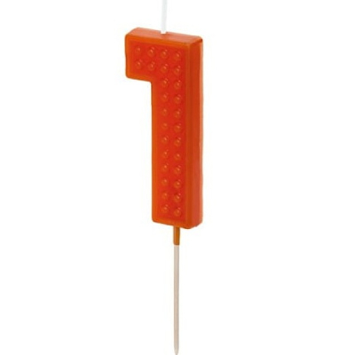 Svíčka dortová Game party číslo 1 červená 6 cm