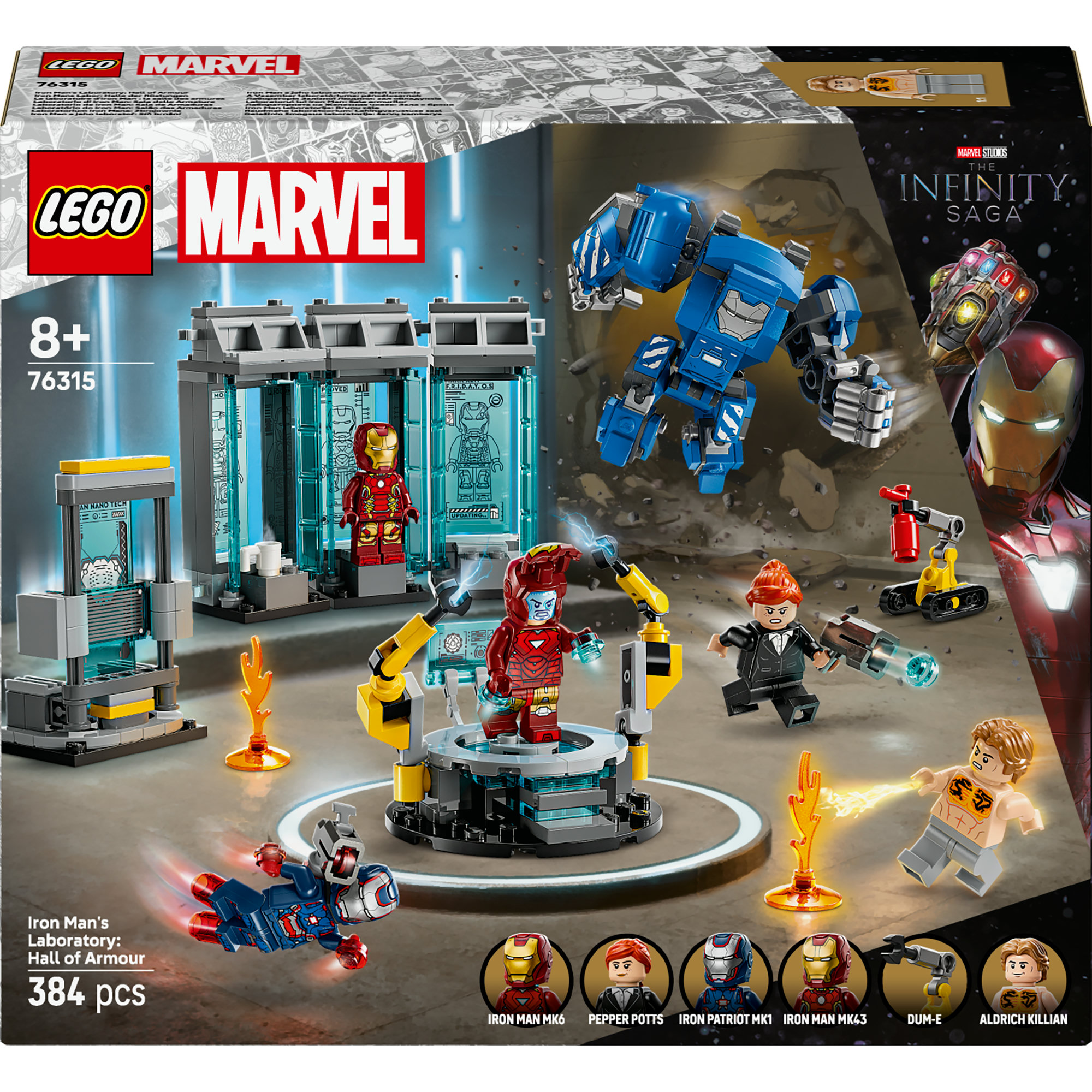LEGO LEGO® Marvel Iron Man a jeho laboratoř: Síň brnění 76315