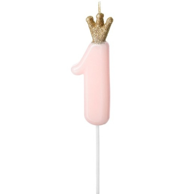 Svíčka narozeninová s korunkou číslo 1