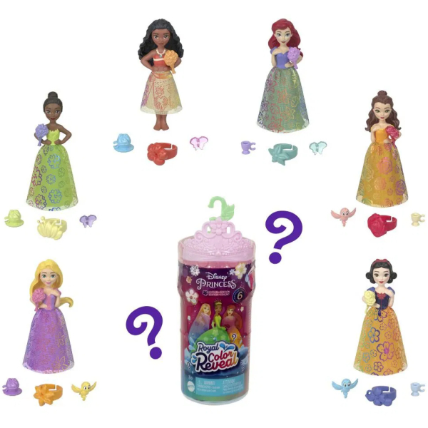 Disney Princess Color Reveal Královská malá panenka s květinami
