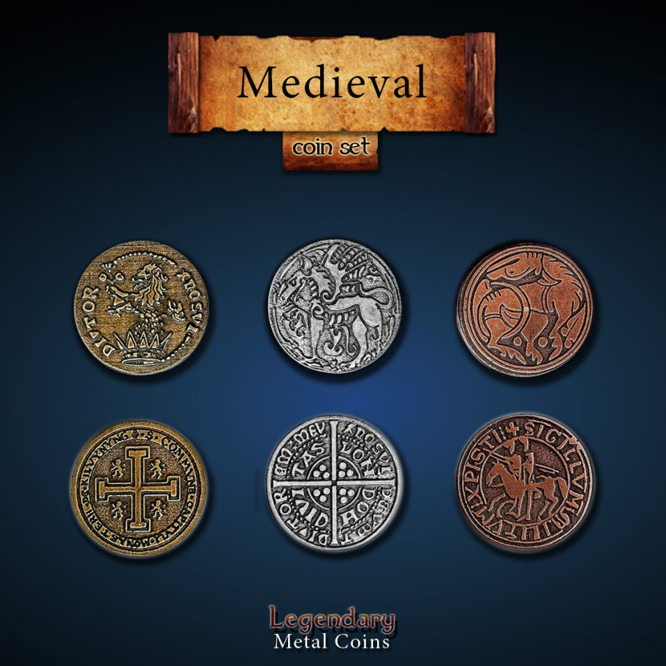 Drawlab Games Medieval Coin Set (24 kusů)