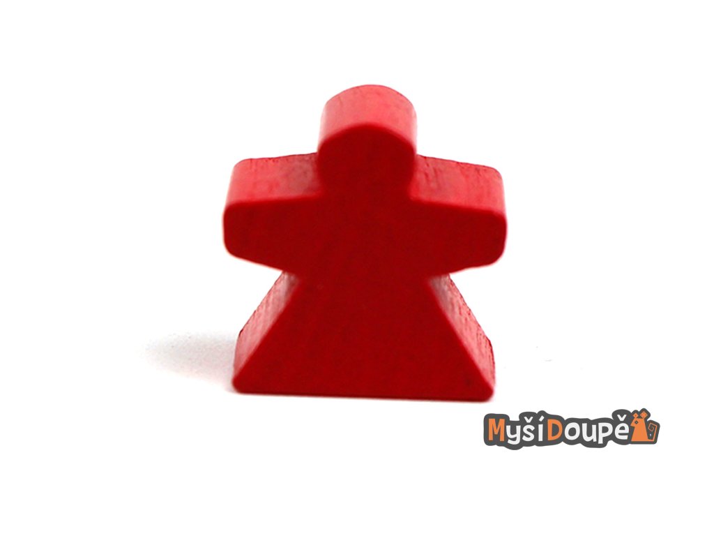 Myší Doupě Meeple Dáma - Dřevěné figurky (10ks) Barva: Červená