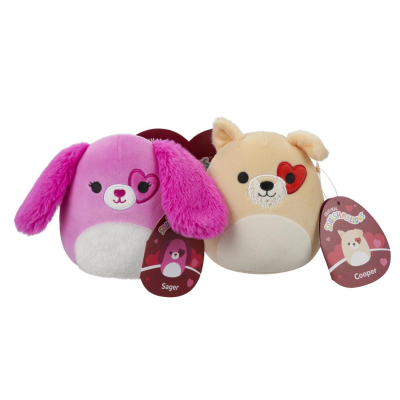 Plyšový mazlíček Squishmallows 1+1 Růžový a světlý pes - Sager a Cooper