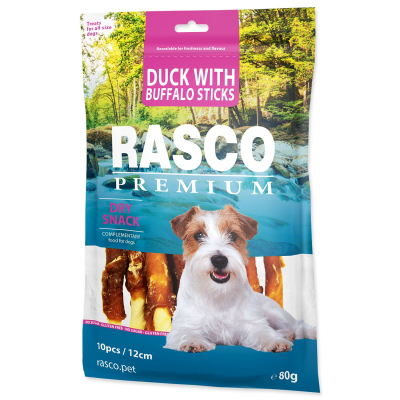 Pochoutka Rasco Premium buvolí kůže obalená kachním