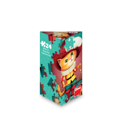 Puzzle triangl 24 dílků Kocour v botách