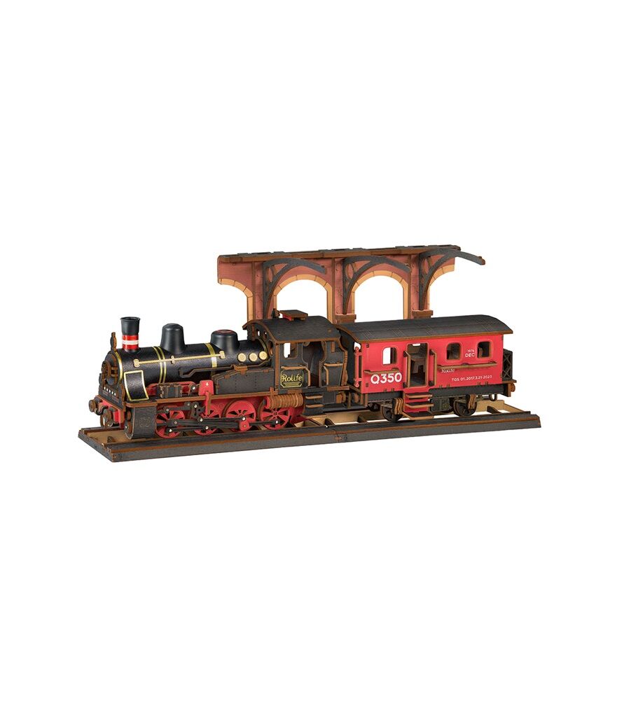 RoboTime Puzzle: Vintage parní lokomotiva (3D hrací skládačka)
