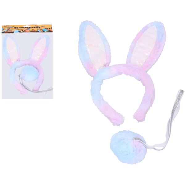 Wiky - Set karneval - Uši a ocas Zajíc třpytivý