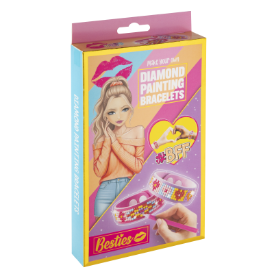 Diamantové malování Besties - výroba náramků 2 ks