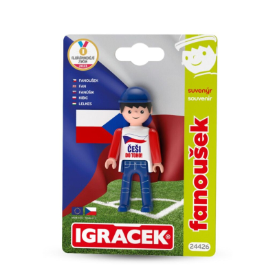 Igráček Fanoušek - figurka s vlajkou