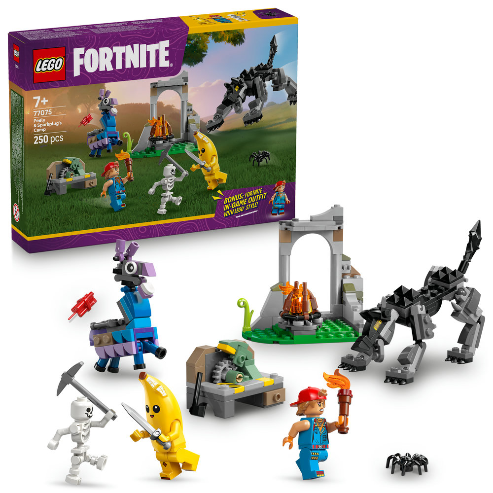 LEGO LEGO® Fortnite® Peely a Sparkplug a jejich tábořiště 77075