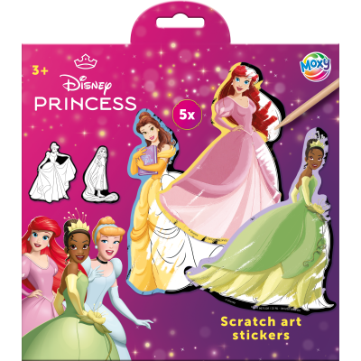 Vyškrabávací obrázky Disney Princezny - samolepky 5 ks