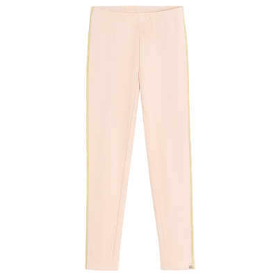 Zateplené džegíny s třpytivými pruhy- růžové - 104 LIGHT PINK