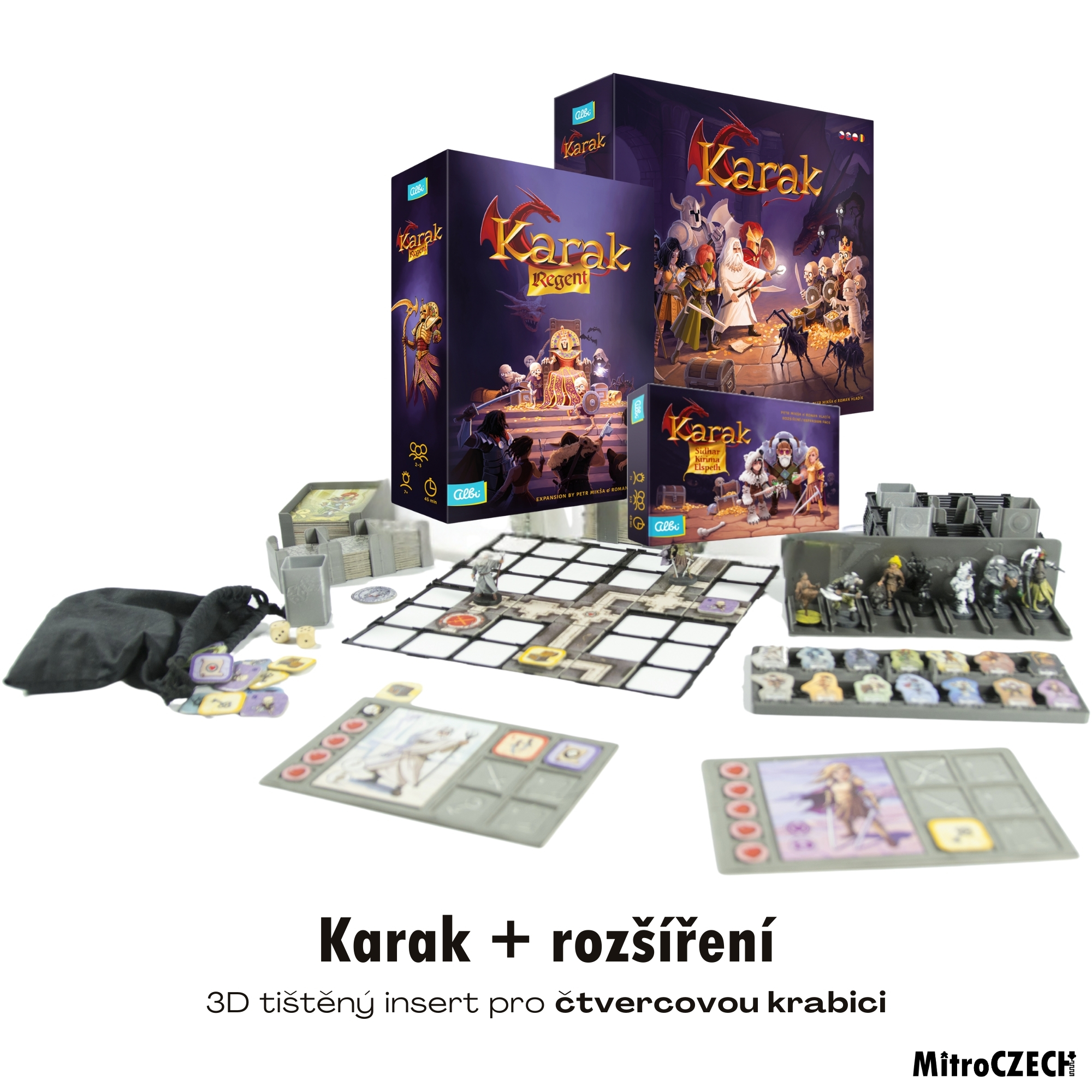 MitroCZECH Karak (v2) + Regent + figurky - insert pro hru Barva: Černá