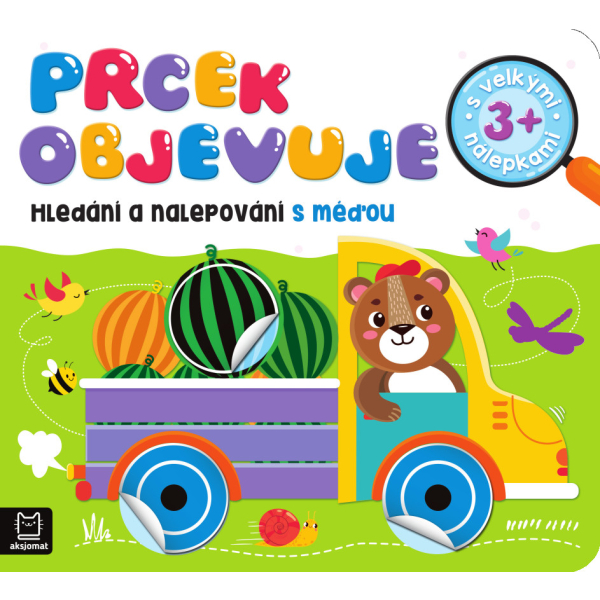 Prcek objevuje. Hledání a nalepování s méďou