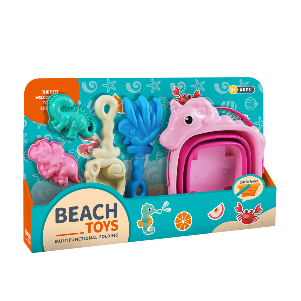 Sada na písek - Skladaci kyblik Jednorožec s příslušenstvím 5 ks