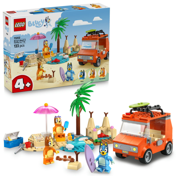 LEGO® Bluey 11202 Bluey a rodinný výlet autem na pláž