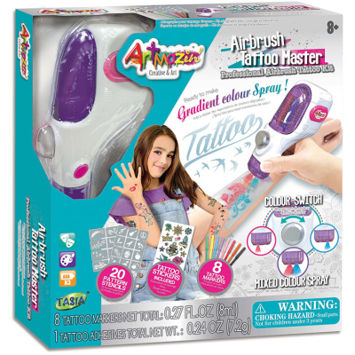 Airbrush tetovací studio s příslušenstvím 20 šablon