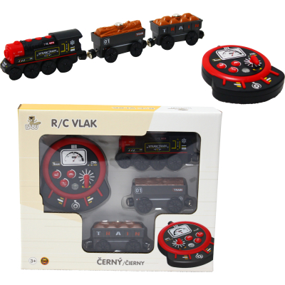 BABU vláčky - R/C Parní vlak - černý (se zvuky