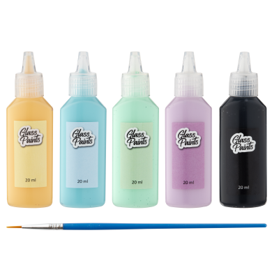 Barvy na sklo + štětec 5x20 ml