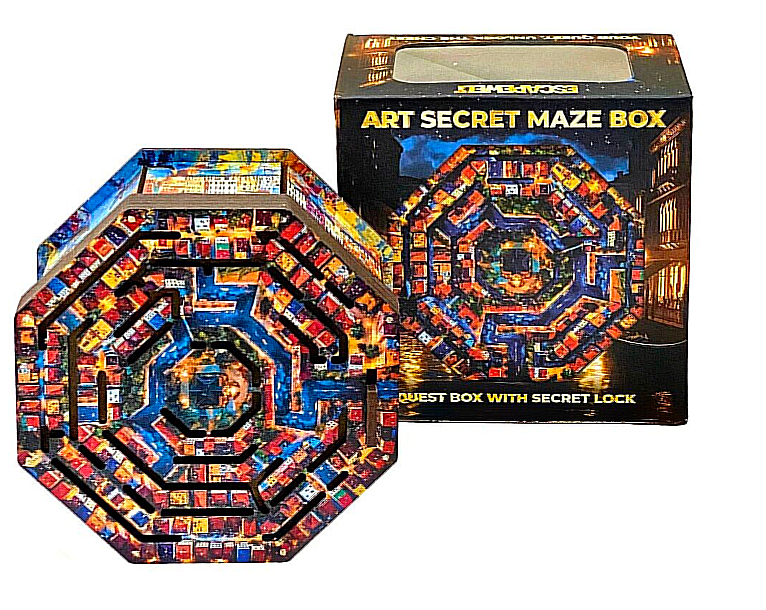 EscapeWelt Dřevěný hlavolam Art Secret Maze Box