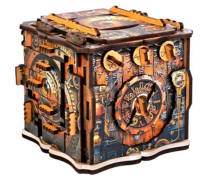 EscapeWelt Dřevěný hlavolam iQube Dark Box