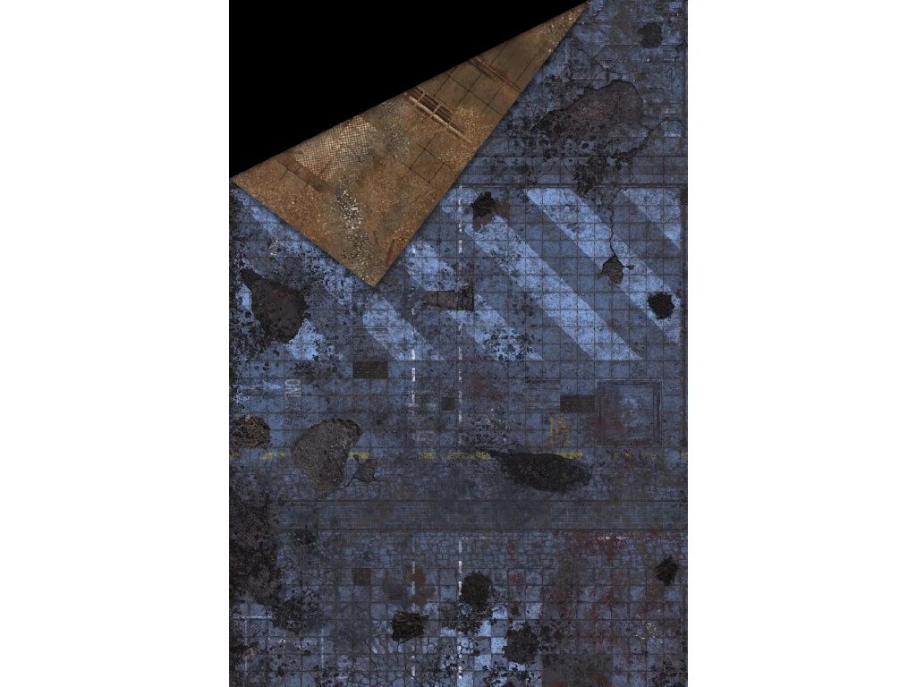 Gamemat.eu Oboustranná herní podložka 6'x4' (183 x 122cm) - různé motivy Varianta: Cyberpunk and Fallout (+brašna zdarma) (6x4 Double sided battle mat)