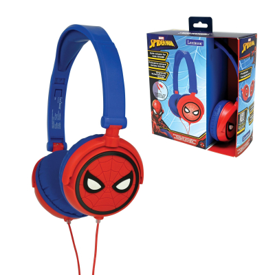 Lexibook skládací drátová sluchátka Spiderman s limitem hlasitosti