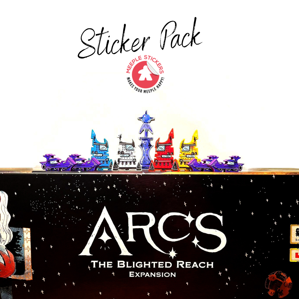 MeepleStickers Samolepky pro Arcs – The Blighted Reach (Arcs - The Blighted Reach Stickers)