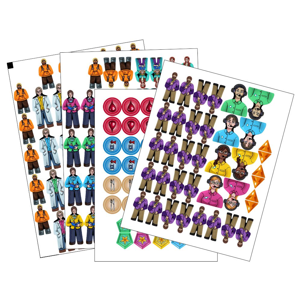 MeepleStickers Samolepky pro Galactic Cruise (Galactic Cruise Stickers)