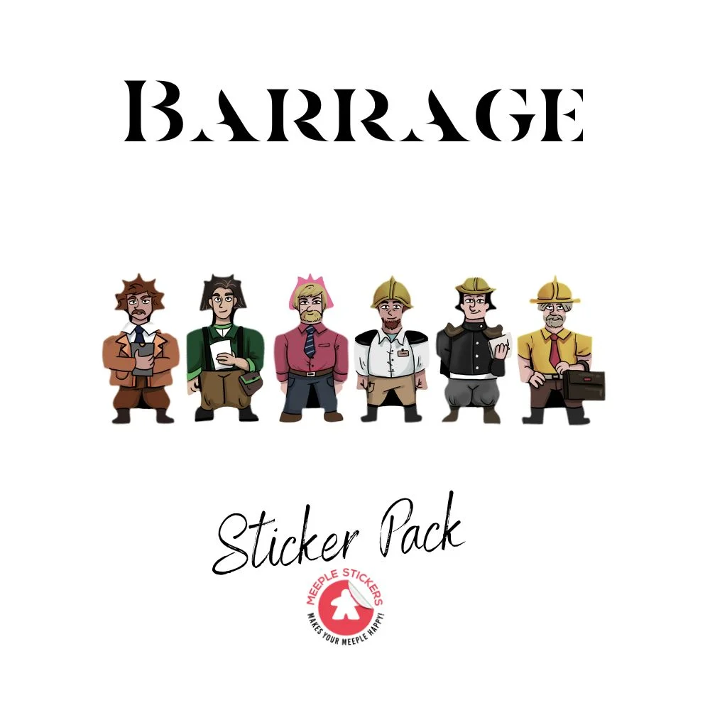 MeepleStickers Samolepky pro Přehrada + projekt Leeghwater + 5. hráč