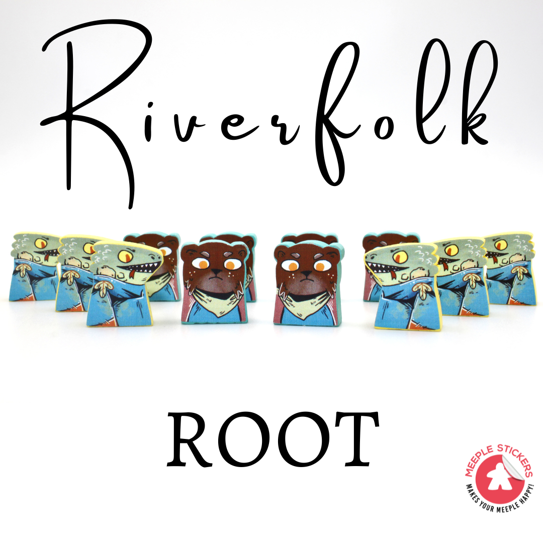 MeepleStickers Samolepky pro Root: Rozšíření Říčního lidu (Root Riverfolk Stickers)