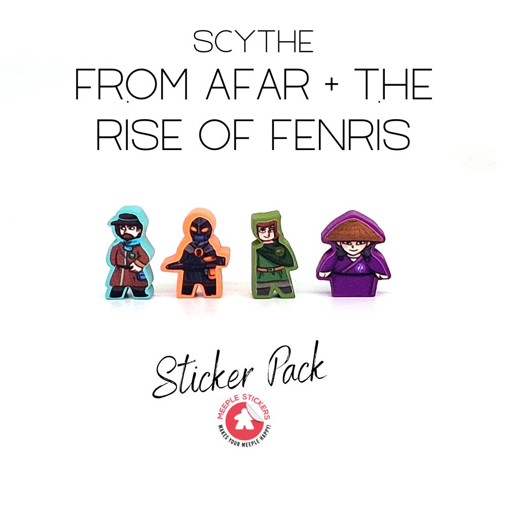 MeepleStickers Samolepky pro Scythe: Vzestup Fenrise a Scythe: Invaze z dálek (Scythe: From Afar + The rise of Fenris Stickers)