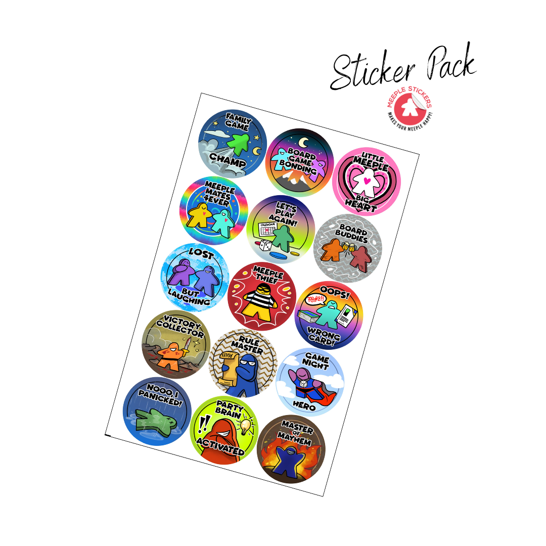 MeepleStickers Samolepky pro hráče sada 1 (Gamer Stickers)