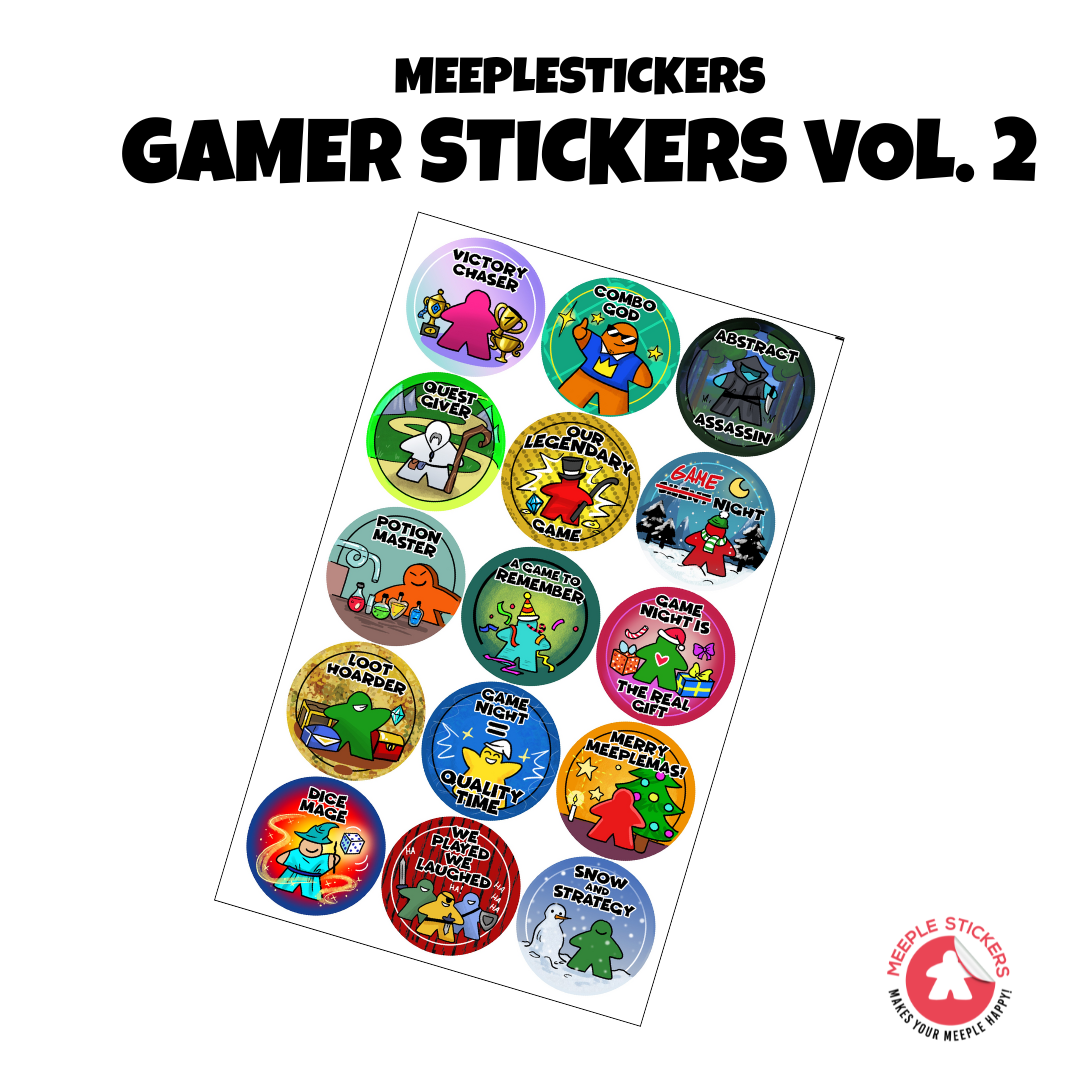 MeepleStickers Samolepky pro hráče sada 2 (Gamer Stickers)