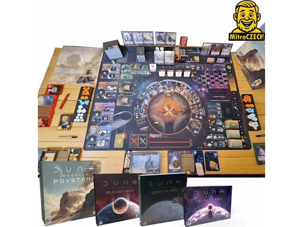 MitroCZECH Duna: Impérium Povstání + Rodové linie + Vzestup Iksu + Nesmrtelnost - insert pro hru NENÍ HRA! Insert: Dune: Imperium - Uprising + Bloodlines + Rise Of Ix + Immortality
