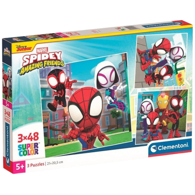 Puzzle 144 dílků Spidey a jeho úžasní přátelé 3x48
