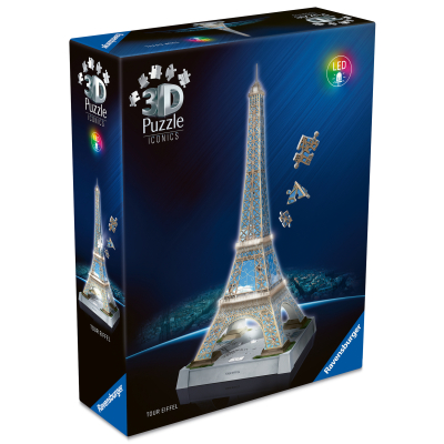 Puzzle 3D Iconics: Eiffelova věž Noční edice