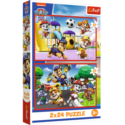 Puzzle Psí den zábavy 2v1Tlapková patrola 2x24 dílků