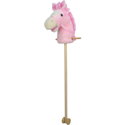 Růžový kůň na tyči 95 cm