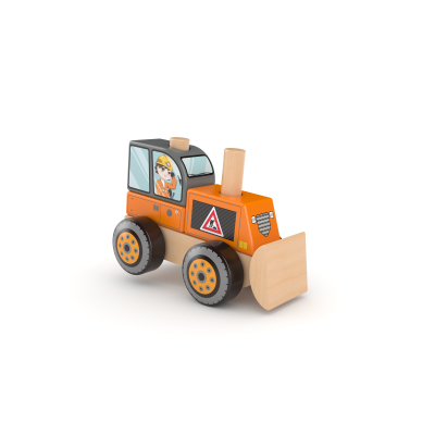 Stavební auto dřevěná skládačka